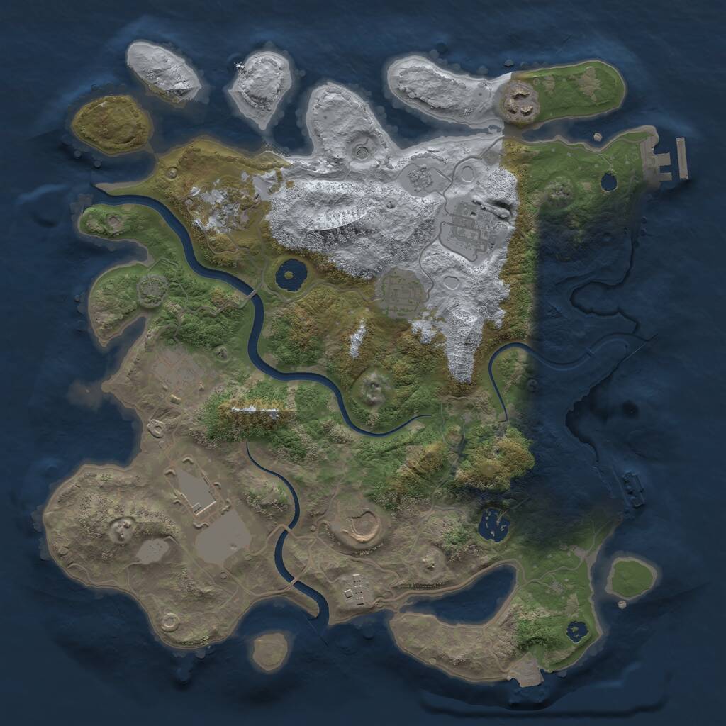 Rust Map: Procedural Map, Size: 3500, Seed: 4828065, 15 Monuments