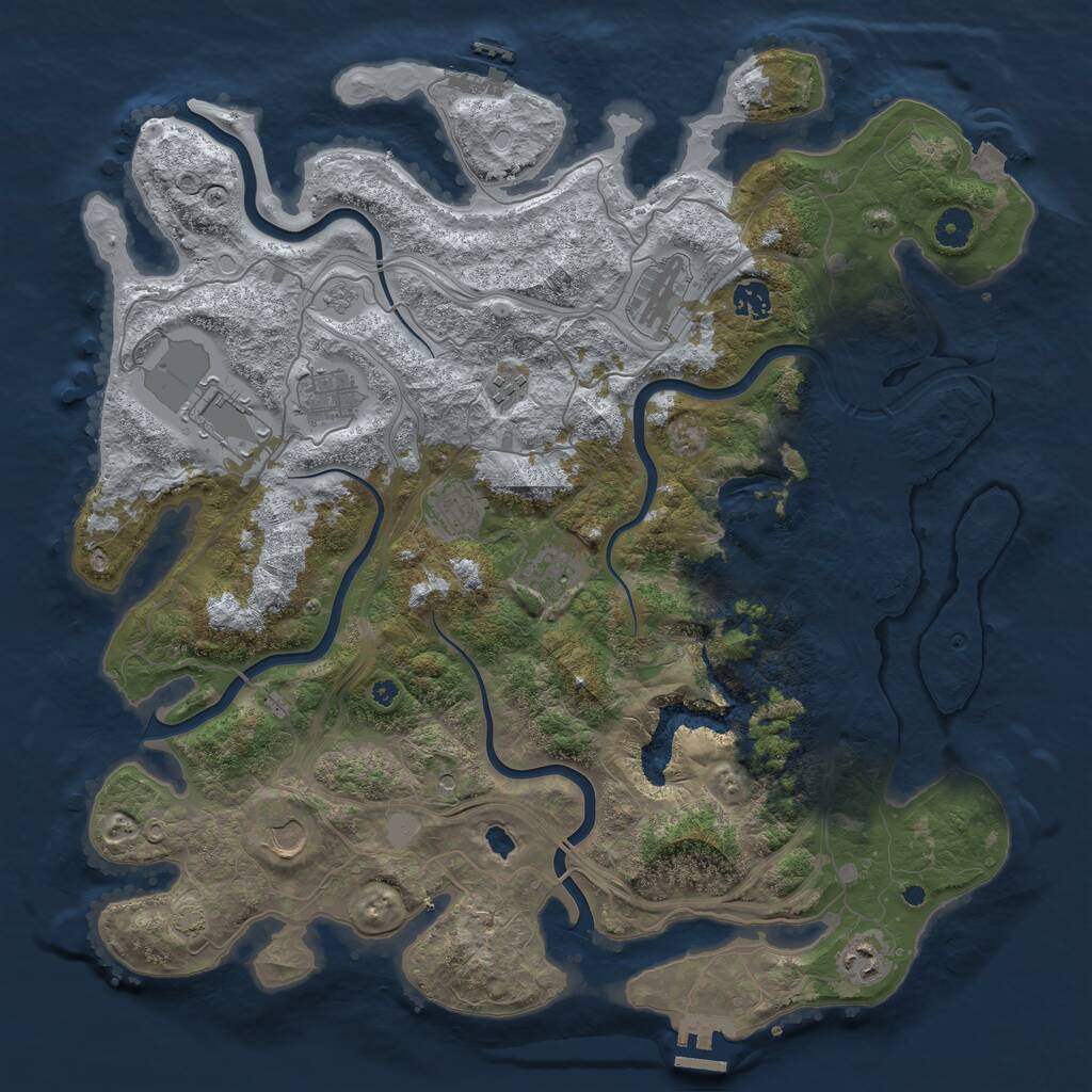 Rust Map: Procedural Map, Size: 4250, Seed: 1003507, 15 Monuments
