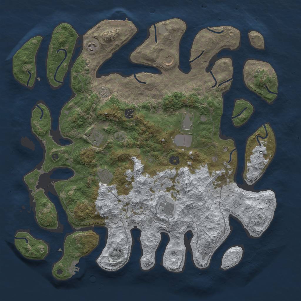 Rust Map: Procedural Map, Size: 4500, Seed: 1269448, 17 Monuments