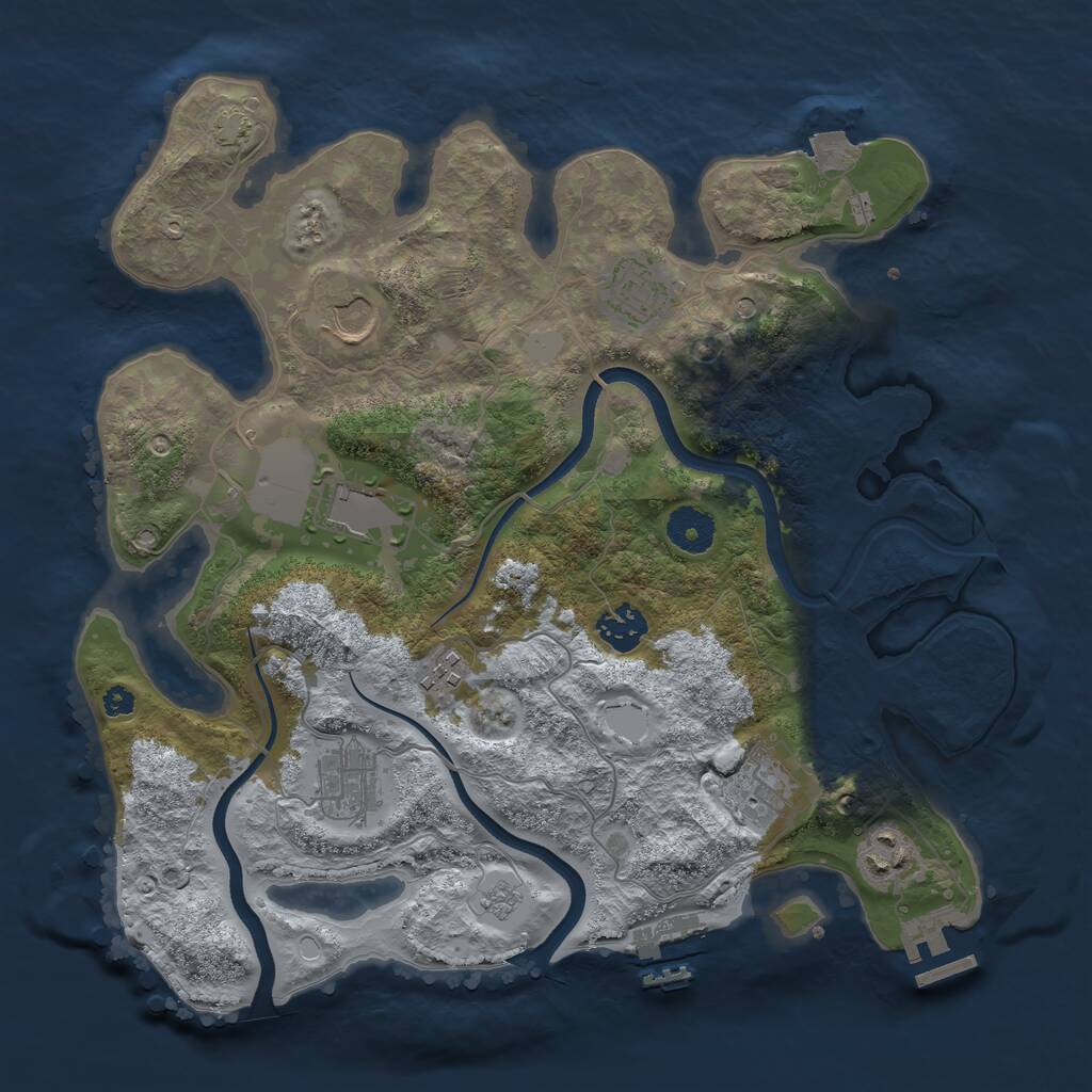 Rust Map: Procedural Map, Size: 3500, Seed: 6030480, 14 Monuments