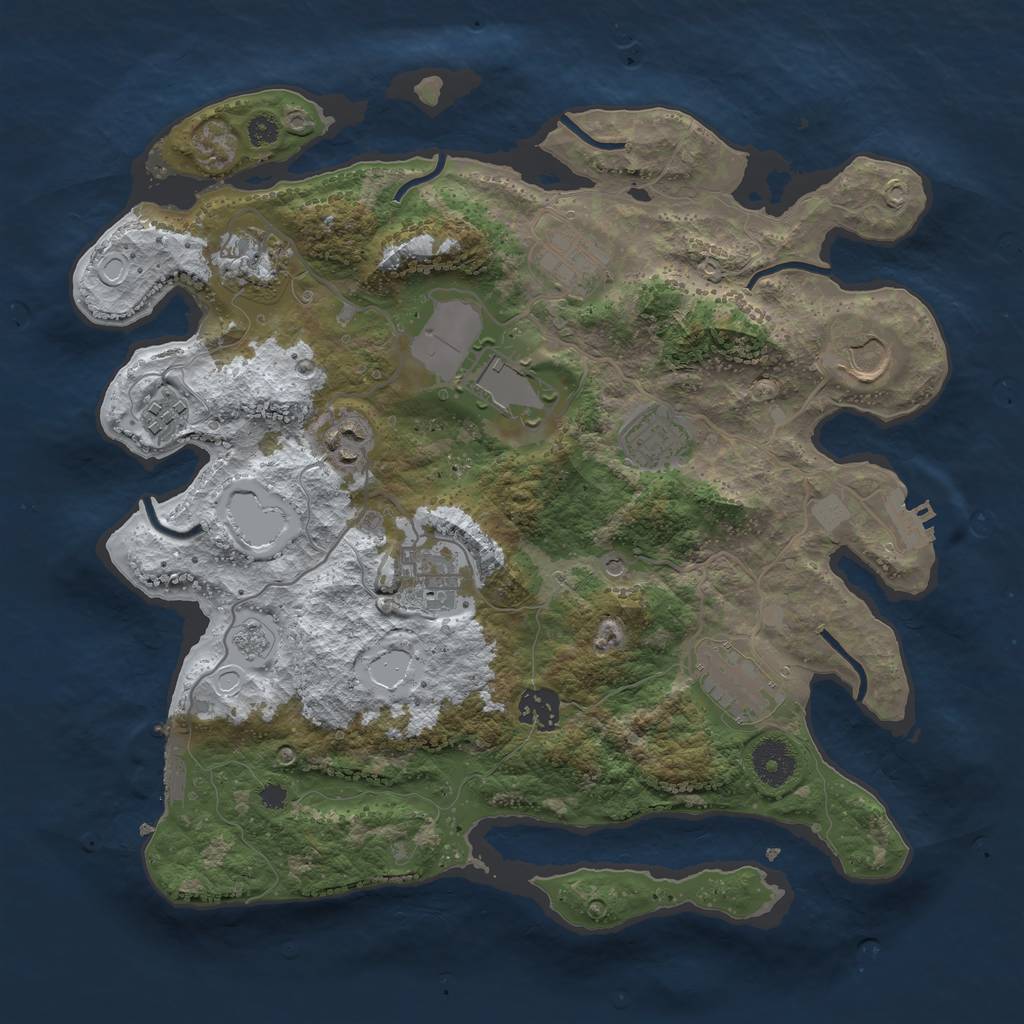 Rust Map: Procedural Map, Size: 3500, Seed: 5670637, 19 Monuments