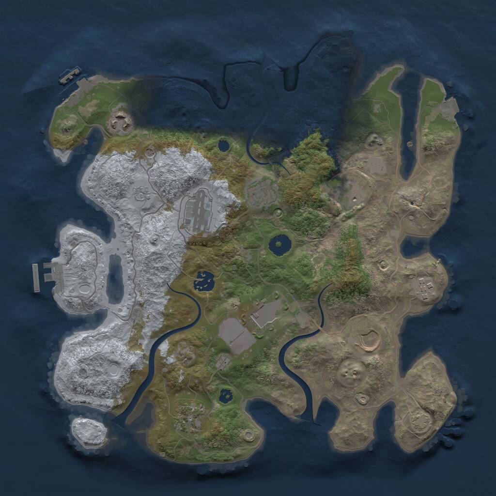 Rust Map: Procedural Map, Size: 3500, Seed: 3976759, 15 Monuments