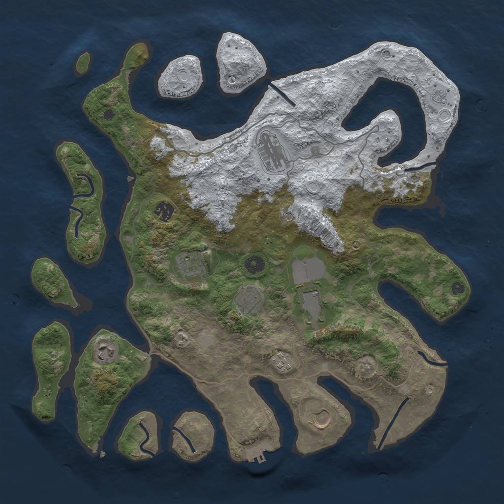 Rust Map: Procedural Map, Size: 4000, Seed: 1751488, 16 Monuments