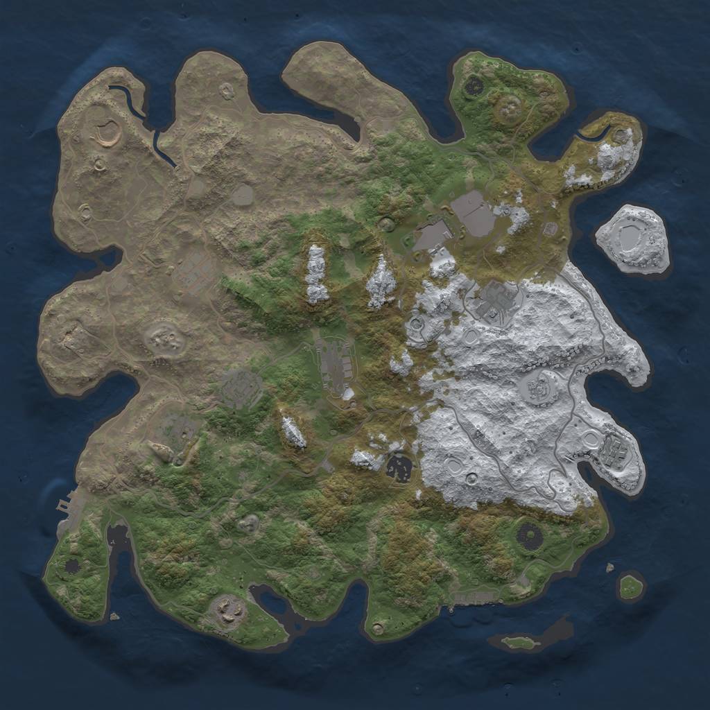 Rust Map: Procedural Map, Size: 4000, Seed: 5328844, 19 Monuments