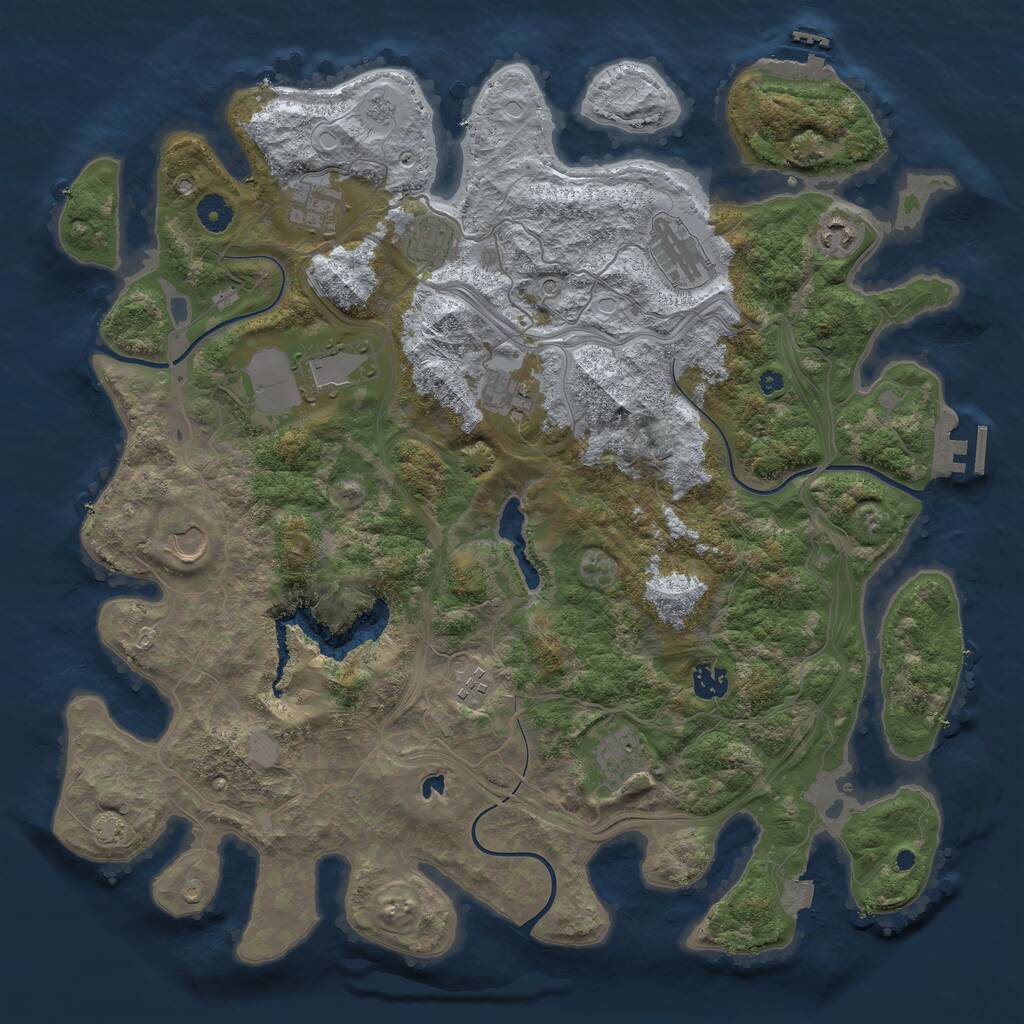Rust Map: Procedural Map, Size: 4250, Seed: 1545083, 16 Monuments