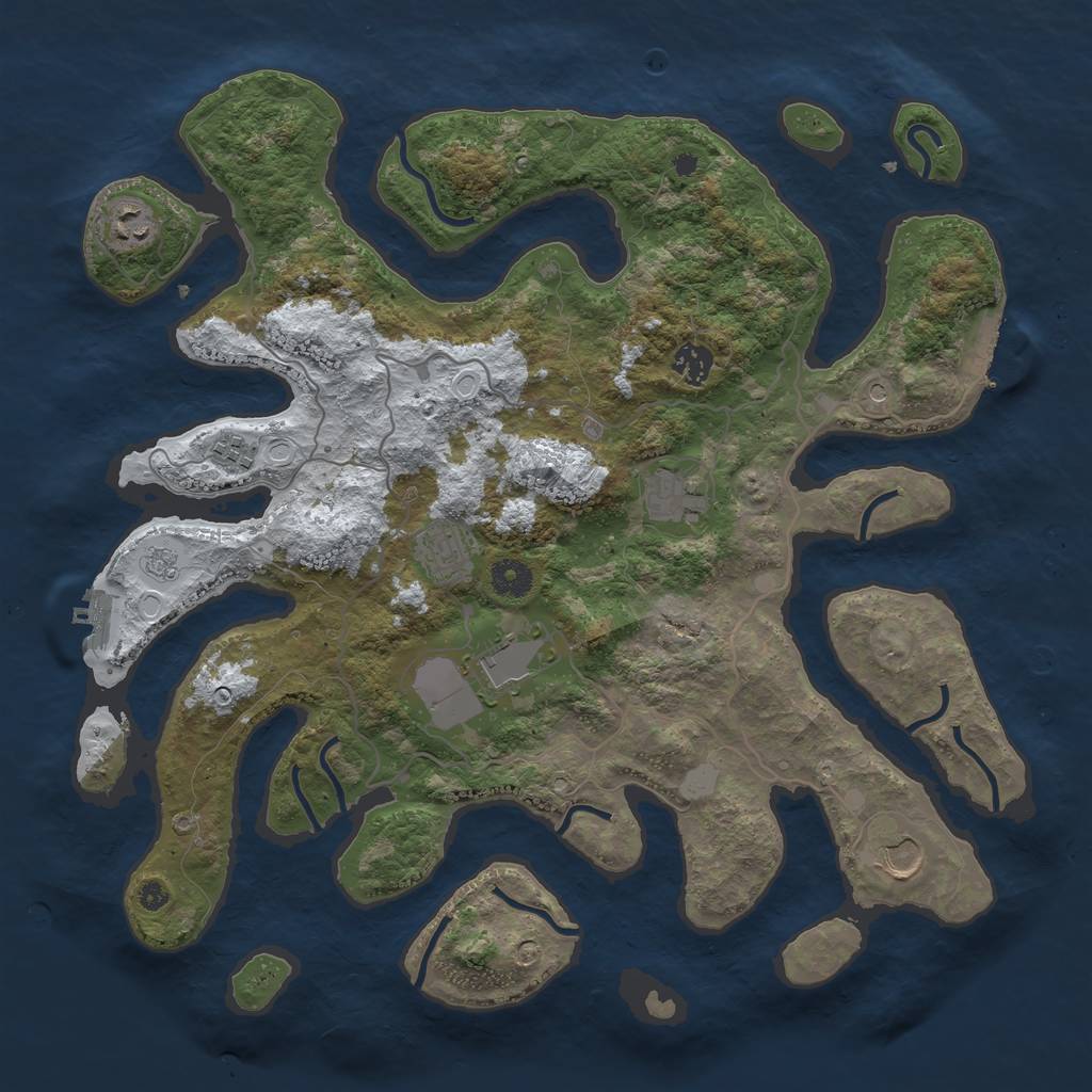 Rust Map: Procedural Map, Size: 4000, Seed: 2210766, 16 Monuments