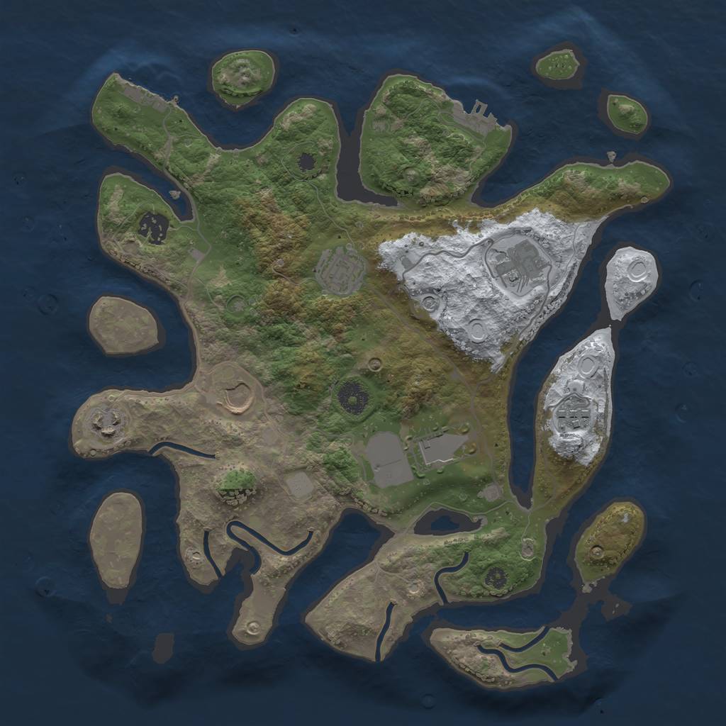 Rust Map: Procedural Map, Size: 3500, Seed: 5917869, 15 Monuments