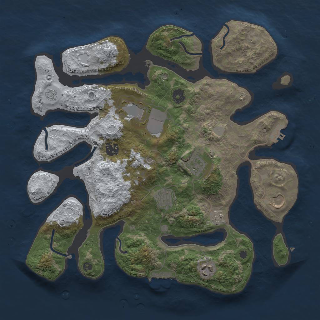 Rust Map: Procedural Map, Size: 3500, Seed: 5475544, 16 Monuments