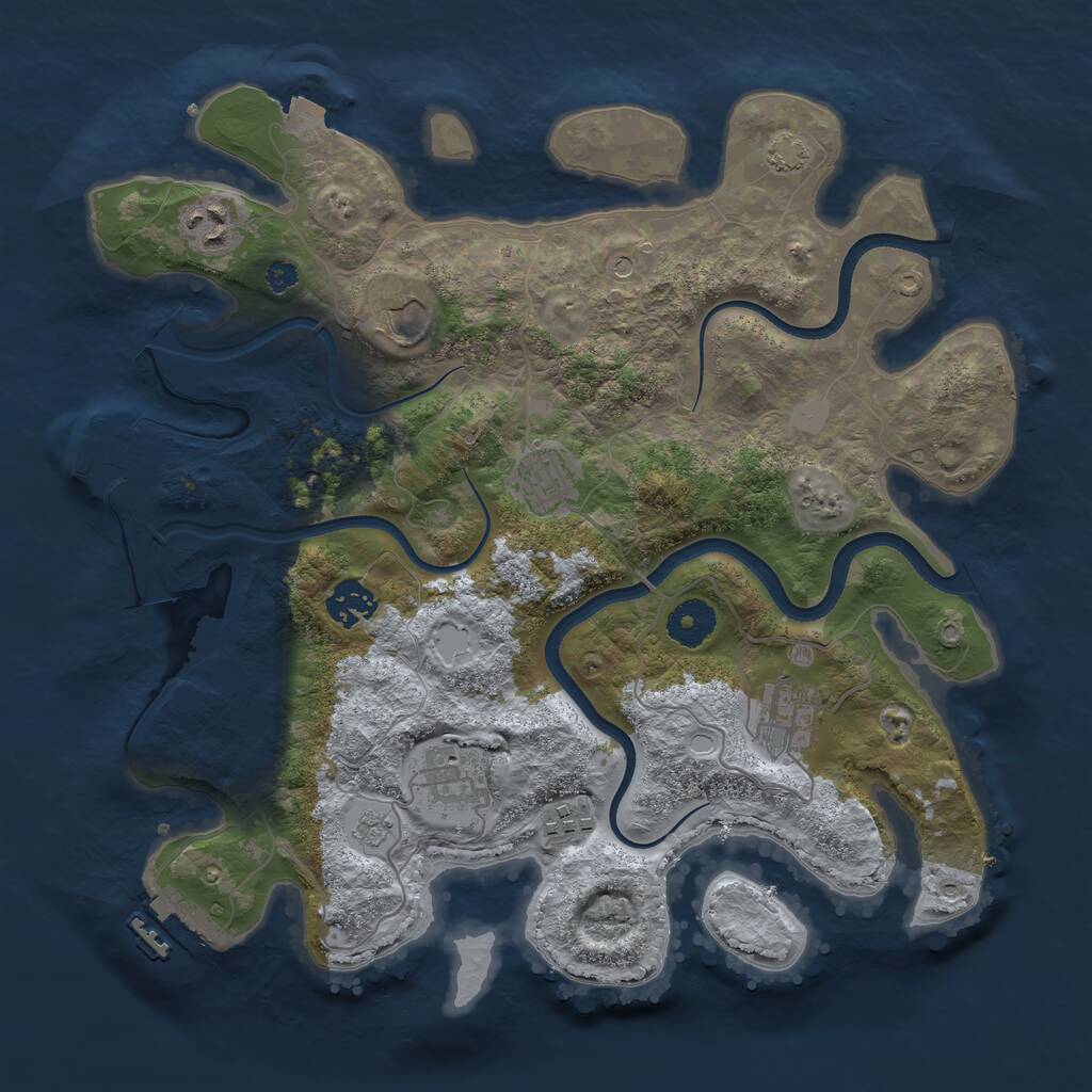 Rust Map: Procedural Map, Size: 3500, Seed: 4631063, 13 Monuments