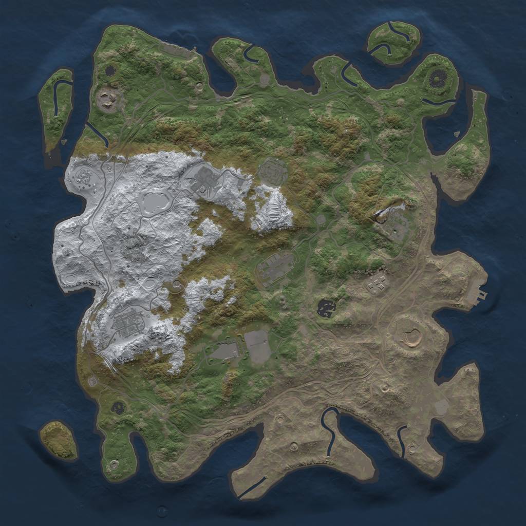 Rust Map: Procedural Map, Size: 4250, Seed: 2880022, 19 Monuments