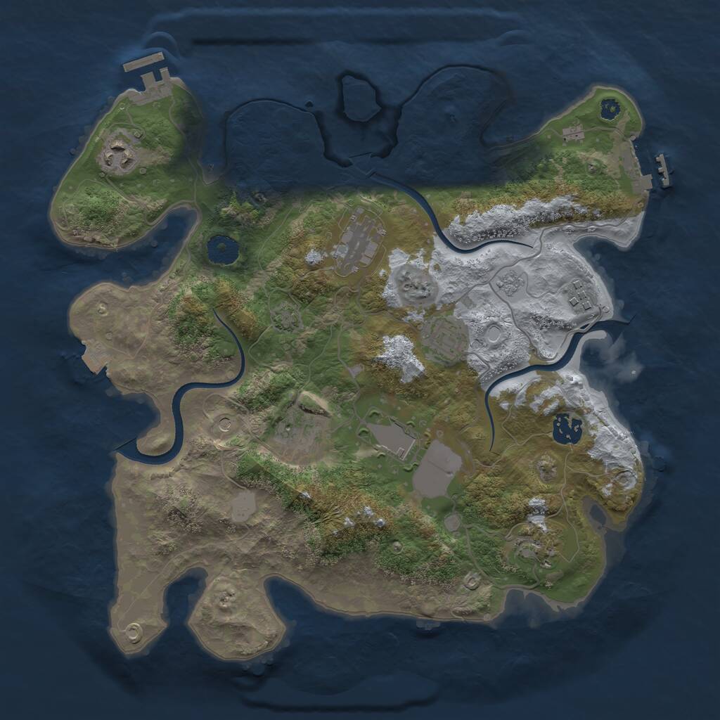 Rust Map: Procedural Map, Size: 3500, Seed: 837149, 14 Monuments