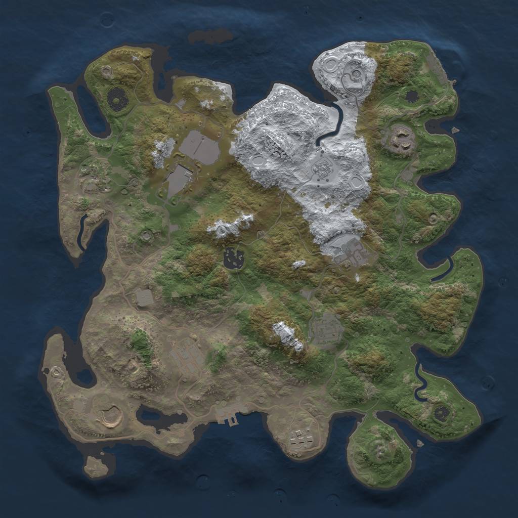 Rust Map: Procedural Map, Size: 3500, Seed: 2271251, 18 Monuments