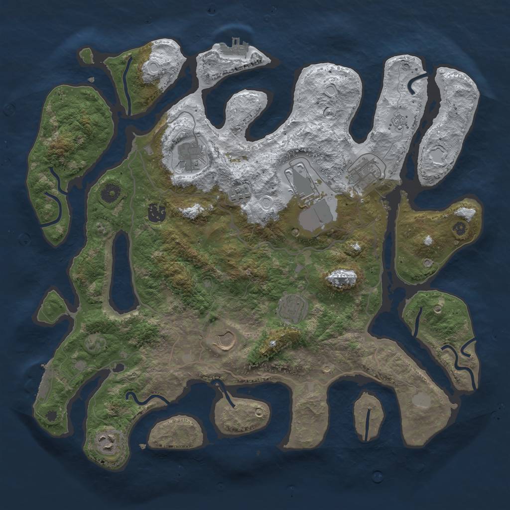 Rust Map: Procedural Map, Size: 4000, Seed: 1545585, 16 Monuments