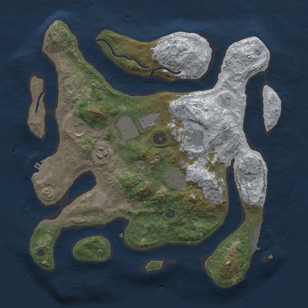 Rust Map: Procedural Map, Size: 3500, Seed: 2026759, 15 Monuments