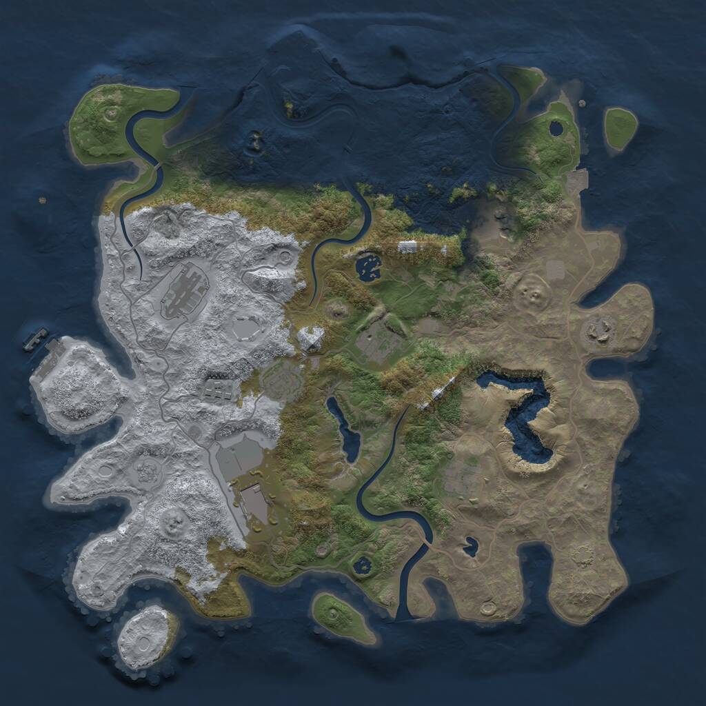 Rust Map: Procedural Map, Size: 4000, Seed: 4695279, 15 Monuments