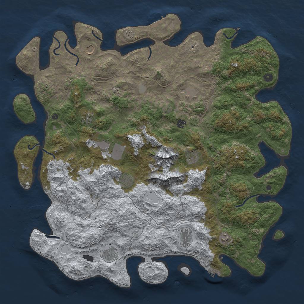 Rust Map: Procedural Map, Size: 5050, Seed: 6738, 20 Monuments