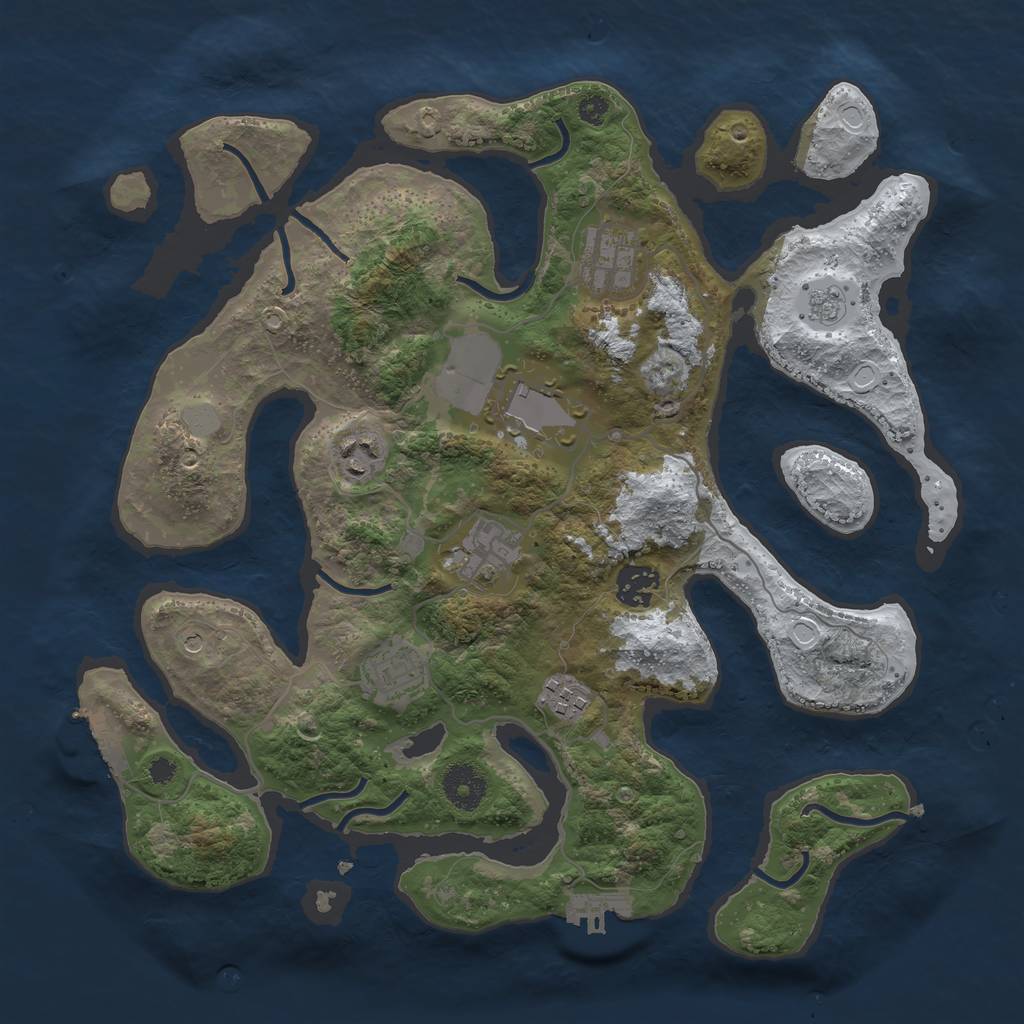 Rust Map: Procedural Map, Size: 3500, Seed: 5684167, 16 Monuments