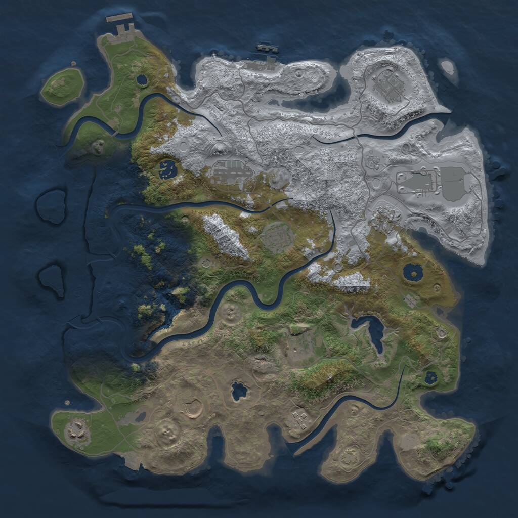 Rust Map: Procedural Map, Size: 4000, Seed: 1667792, 16 Monuments