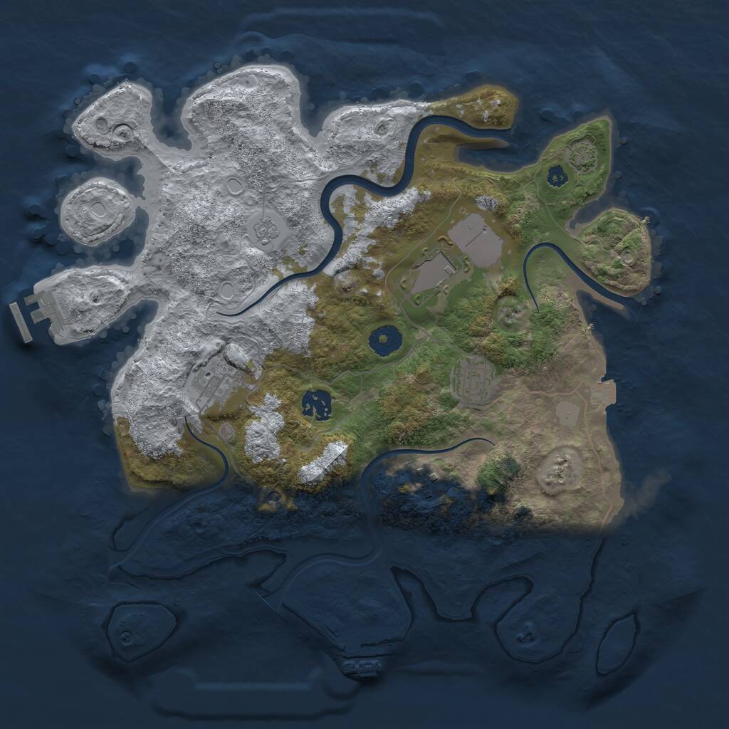 Rust Map: Procedural Map, Size: 3500, Seed: 6168775, 11 Monuments
