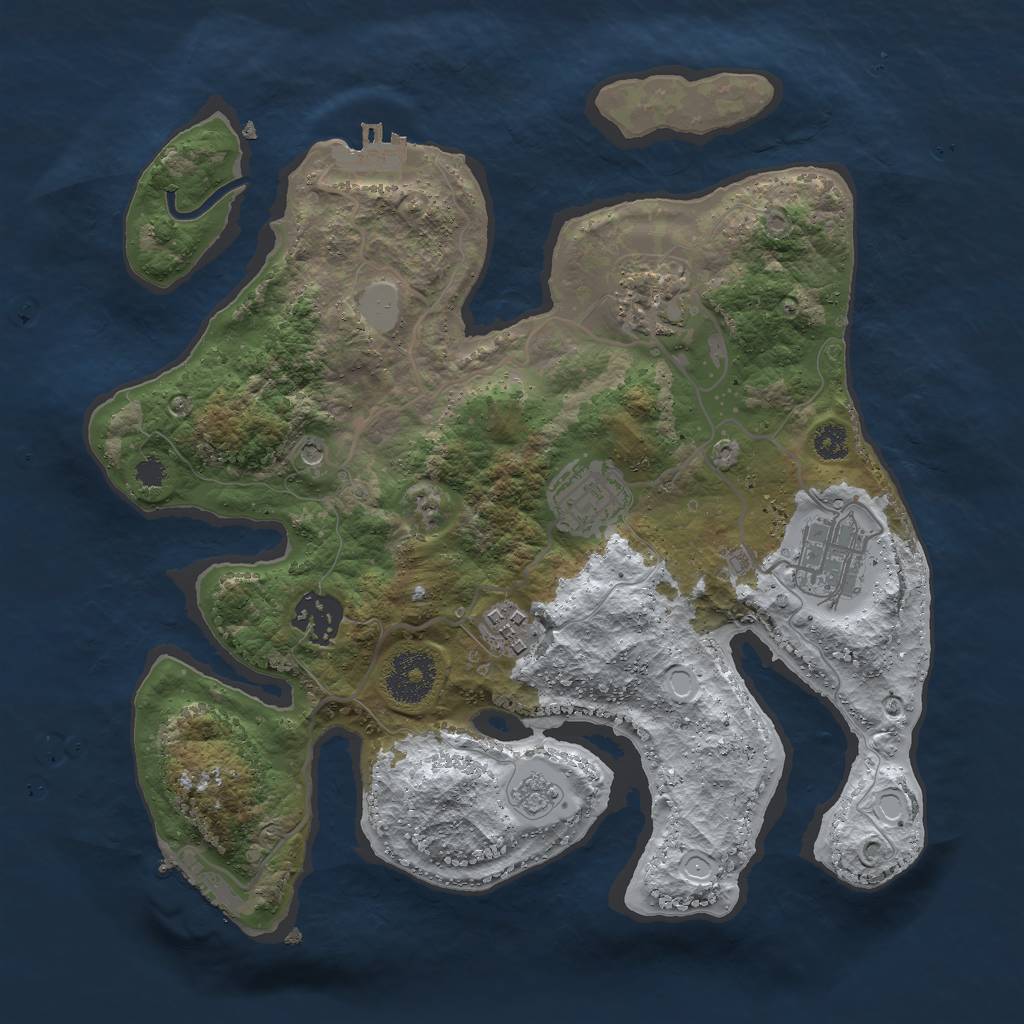 Rust Map: Procedural Map, Size: 3000, Seed: 422261286, 14 Monuments
