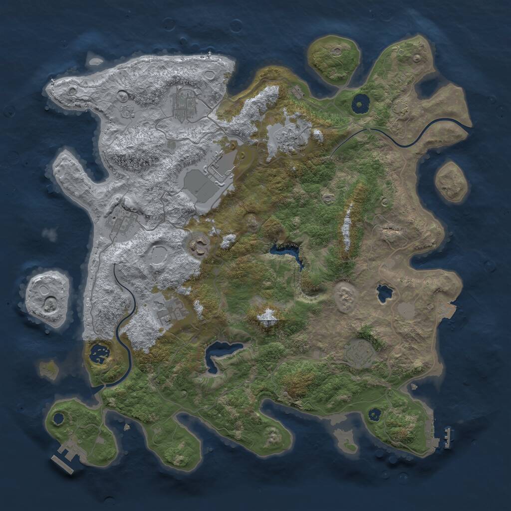 Rust Map: Procedural Map, Size: 4000, Seed: 300012, 13 Monuments