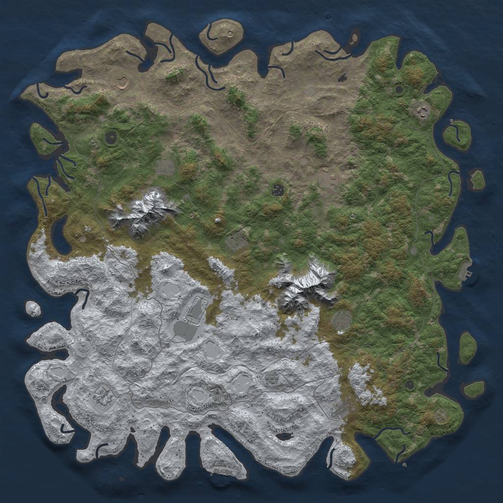 Rust Map: Procedural Map, Size: 6000, Seed: 167465585, 20 Monuments