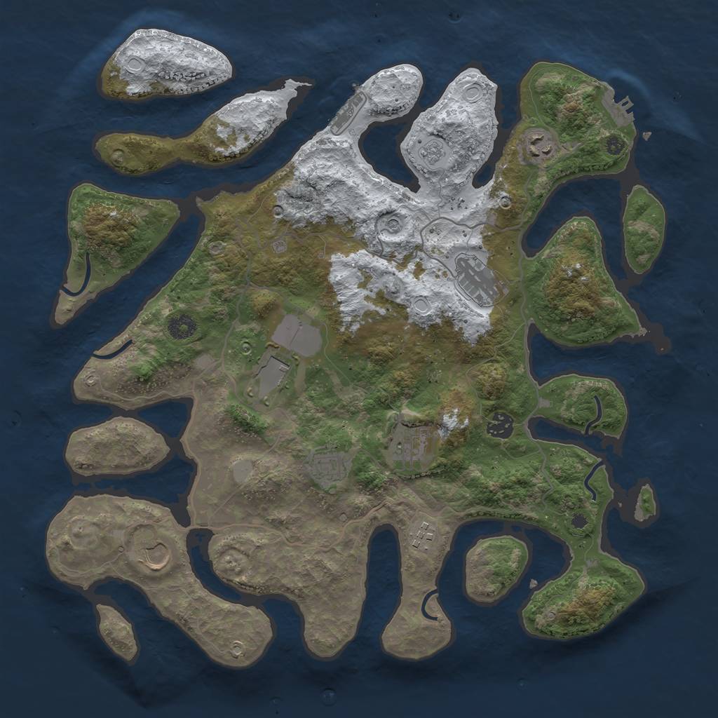 Rust Map: Procedural Map, Size: 4000, Seed: 24915367, 17 Monuments