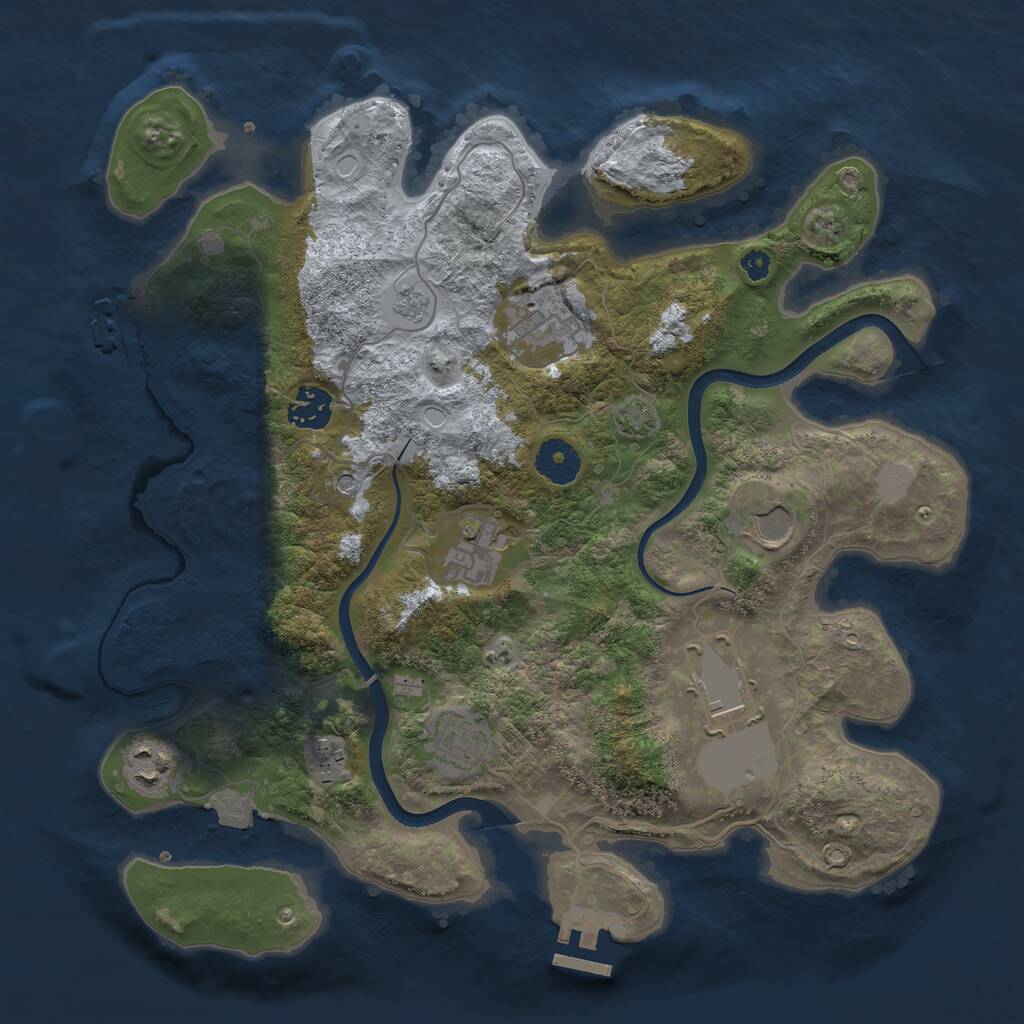 Rust Map: Procedural Map, Size: 3500, Seed: 3661796, 14 Monuments