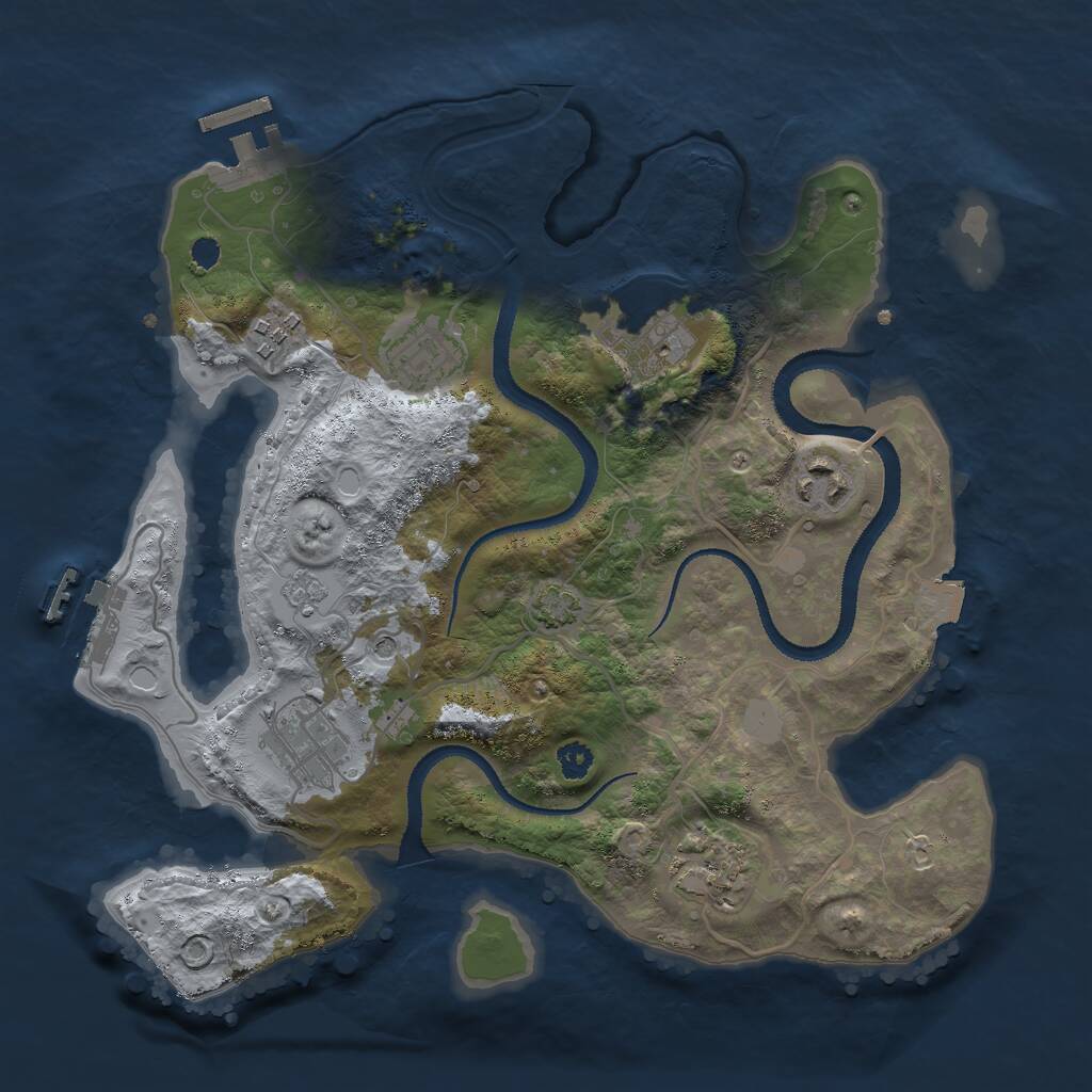 Rust Map: Procedural Map, Size: 3000, Seed: 810433458, 12 Monuments