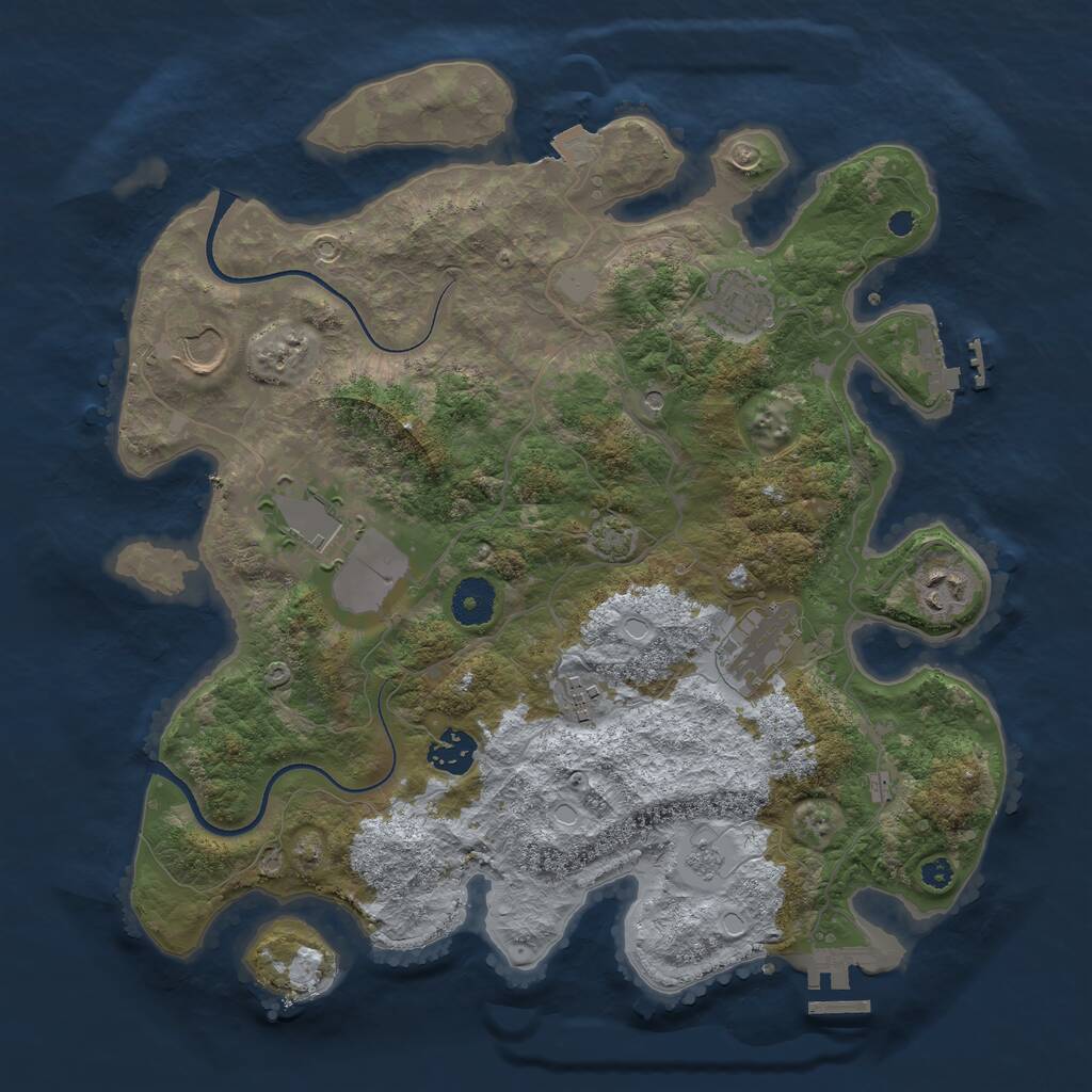 Rust Map: Procedural Map, Size: 3550, Seed: 177239, 13 Monuments