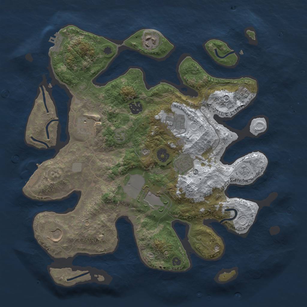 Rust Map: Procedural Map, Size: 3500, Seed: 444617, 17 Monuments