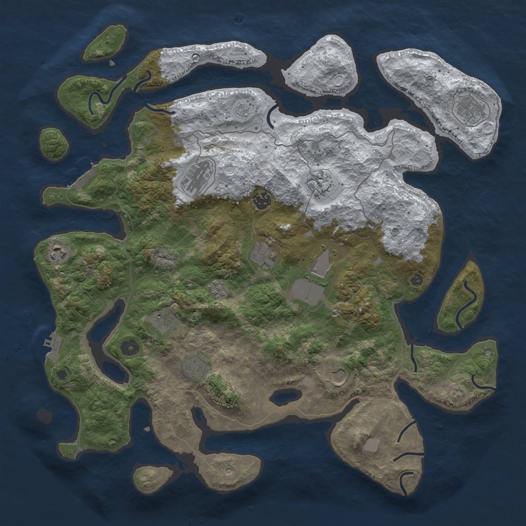 Rust Map: Procedural Map, Size: 4500, Seed: 4026074, 20 Monuments