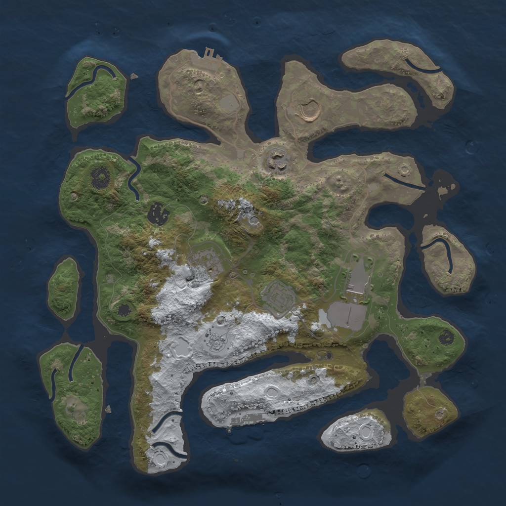 Rust Map: Procedural Map, Size: 3500, Seed: 3095110, 15 Monuments
