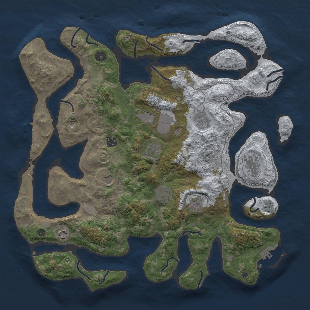 Rust Map: Procedural Map, Size: 4250, Seed: 6220, 19 Monuments