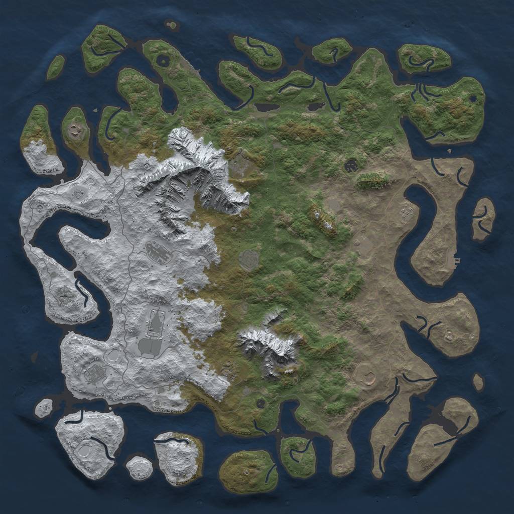 Rust Map: Procedural Map, Size: 5999, Seed: 100, 20 Monuments