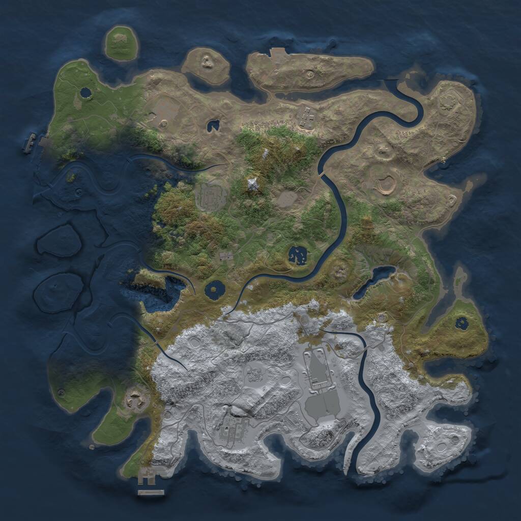 Rust Map: Procedural Map, Size: 4000, Seed: 2683375, 14 Monuments