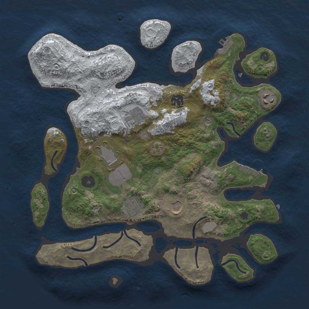 Rust Map: Procedural Map, Size: 3500, Seed: 5263092, 15 Monuments