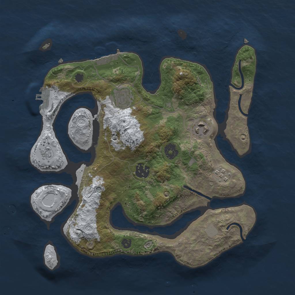Rust Map: Procedural Map, Size: 3000, Seed: 1900386547, 12 Monuments