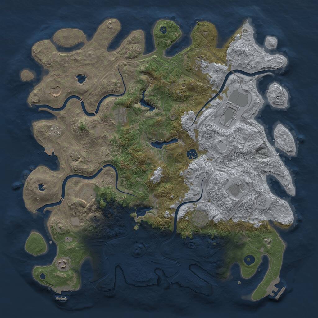 Rust Map: Procedural Map, Size: 4500, Seed: 748875119, 16 Monuments