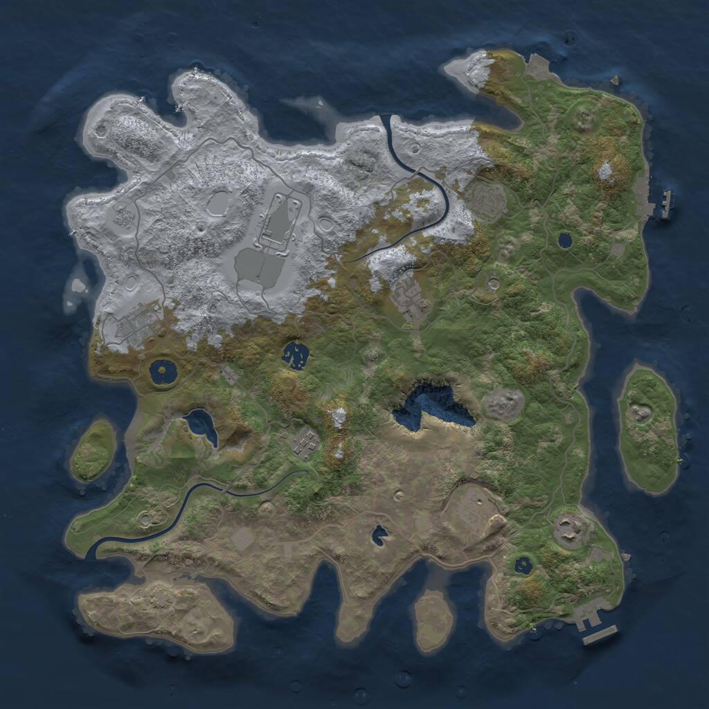 Rust Map: Procedural Map, Size: 4000, Seed: 7067082, 14 Monuments