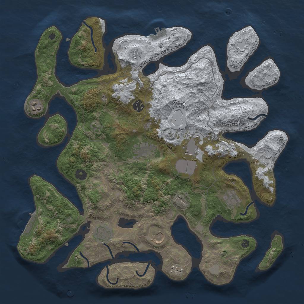 Rust Map: Procedural Map, Size: 4000, Seed: 1699441365, 17 Monuments