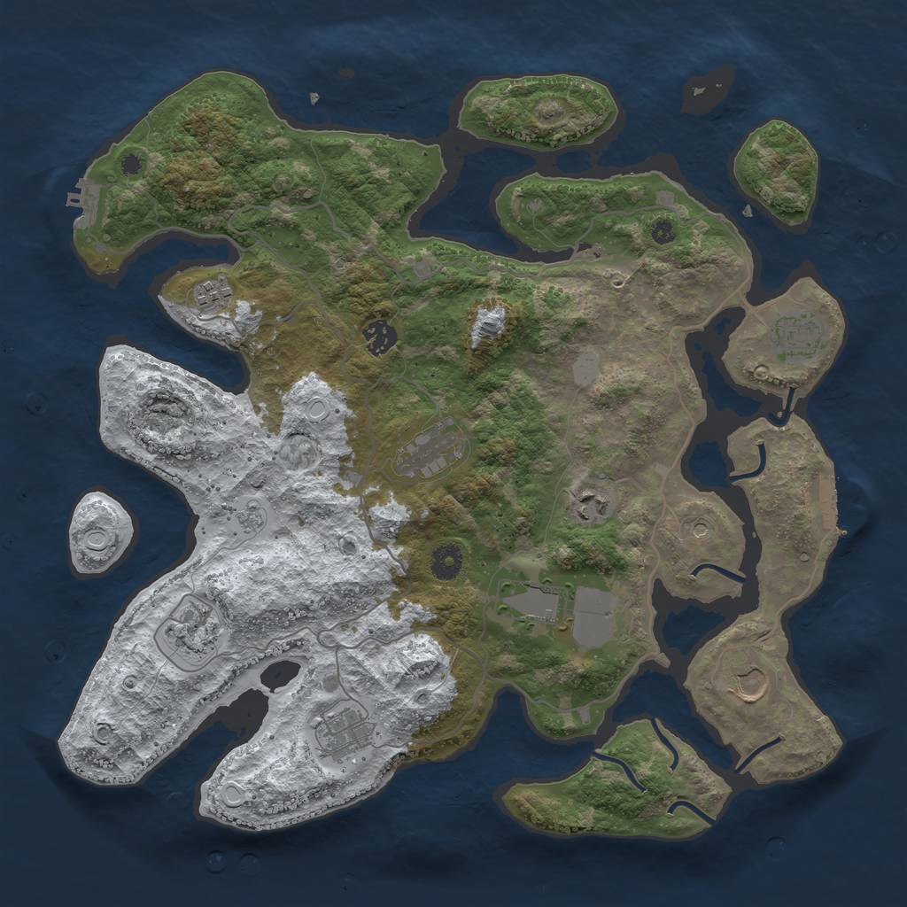 Rust Map: Procedural Map, Size: 4000, Seed: 17846359, 18 Monuments