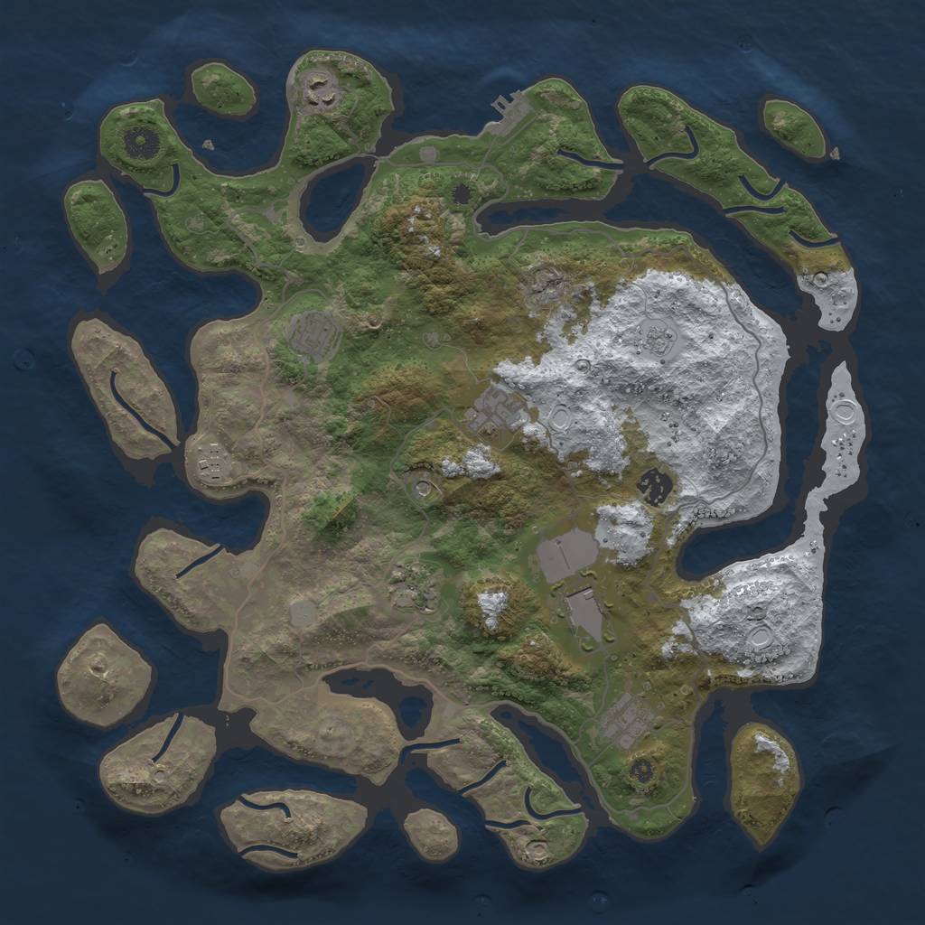 Rust Map: Procedural Map, Size: 4000, Seed: 2826255, 16 Monuments