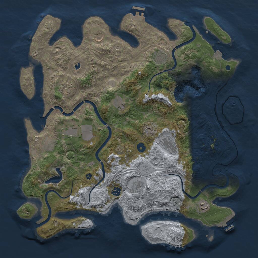 Rust Map: Procedural Map, Size: 4250, Seed: 2364779, 17 Monuments