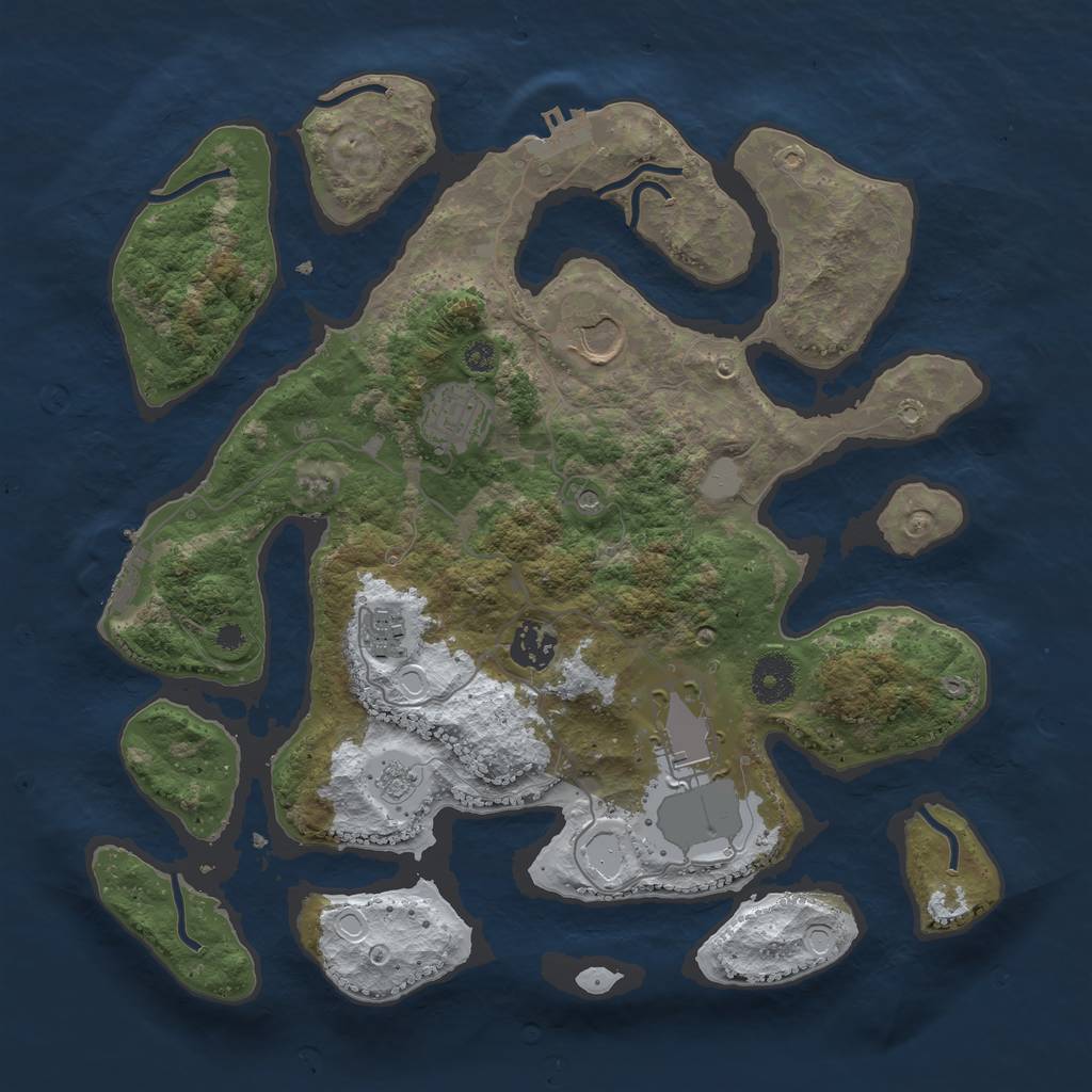 Rust Map: Procedural Map, Size: 3500, Seed: 5583634, 14 Monuments