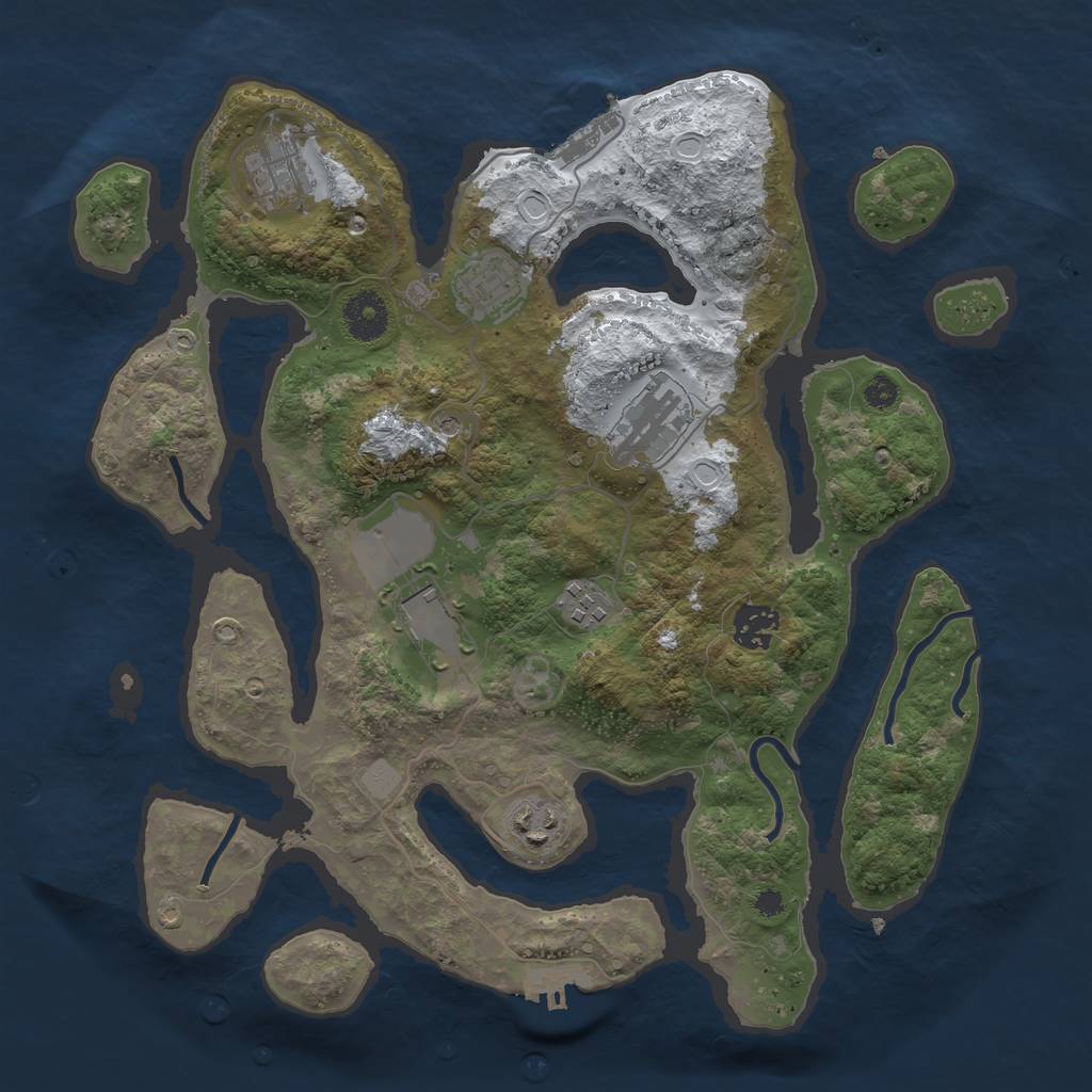 Rust Map: Procedural Map, Size: 3500, Seed: 4178815, 15 Monuments