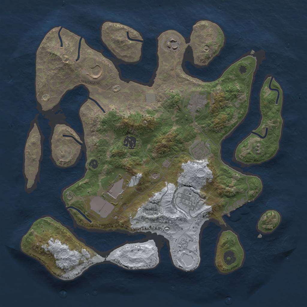 Rust Map: Procedural Map, Size: 3500, Seed: 5492806, 15 Monuments