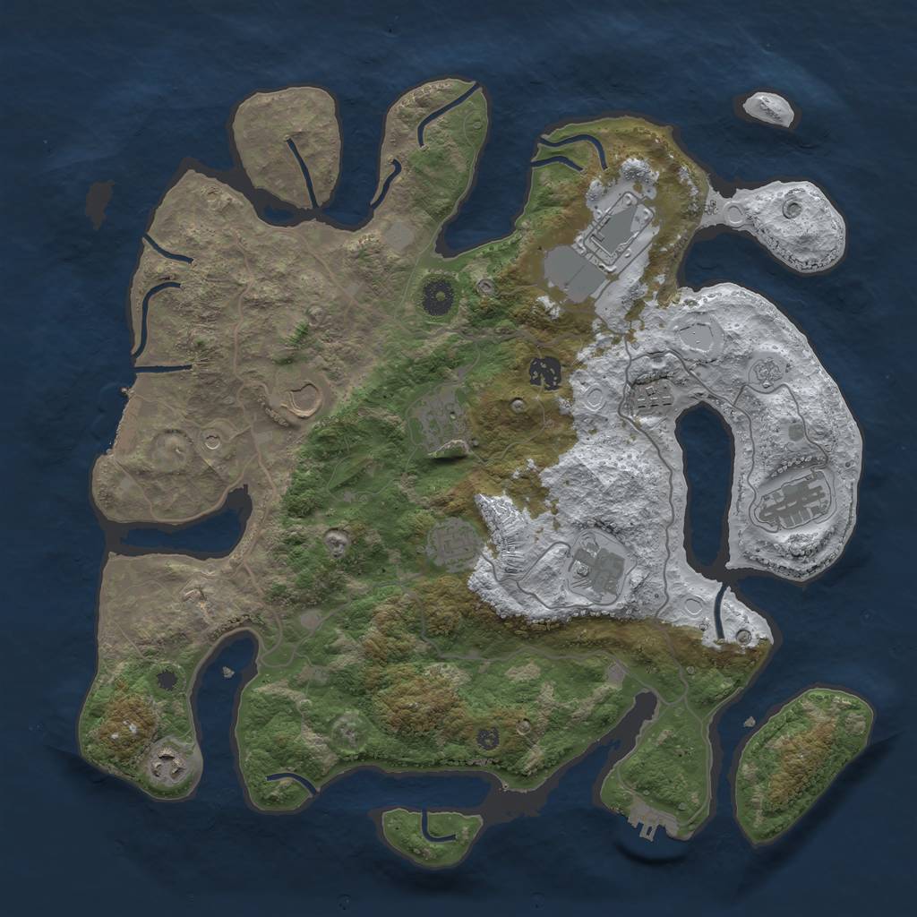 Rust Map: Procedural Map, Size: 4000, Seed: 359903, 18 Monuments