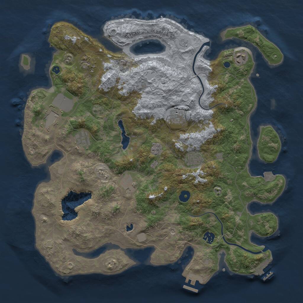 Rust Map: Procedural Map, Size: 4000, Seed: 4169100, 15 Monuments