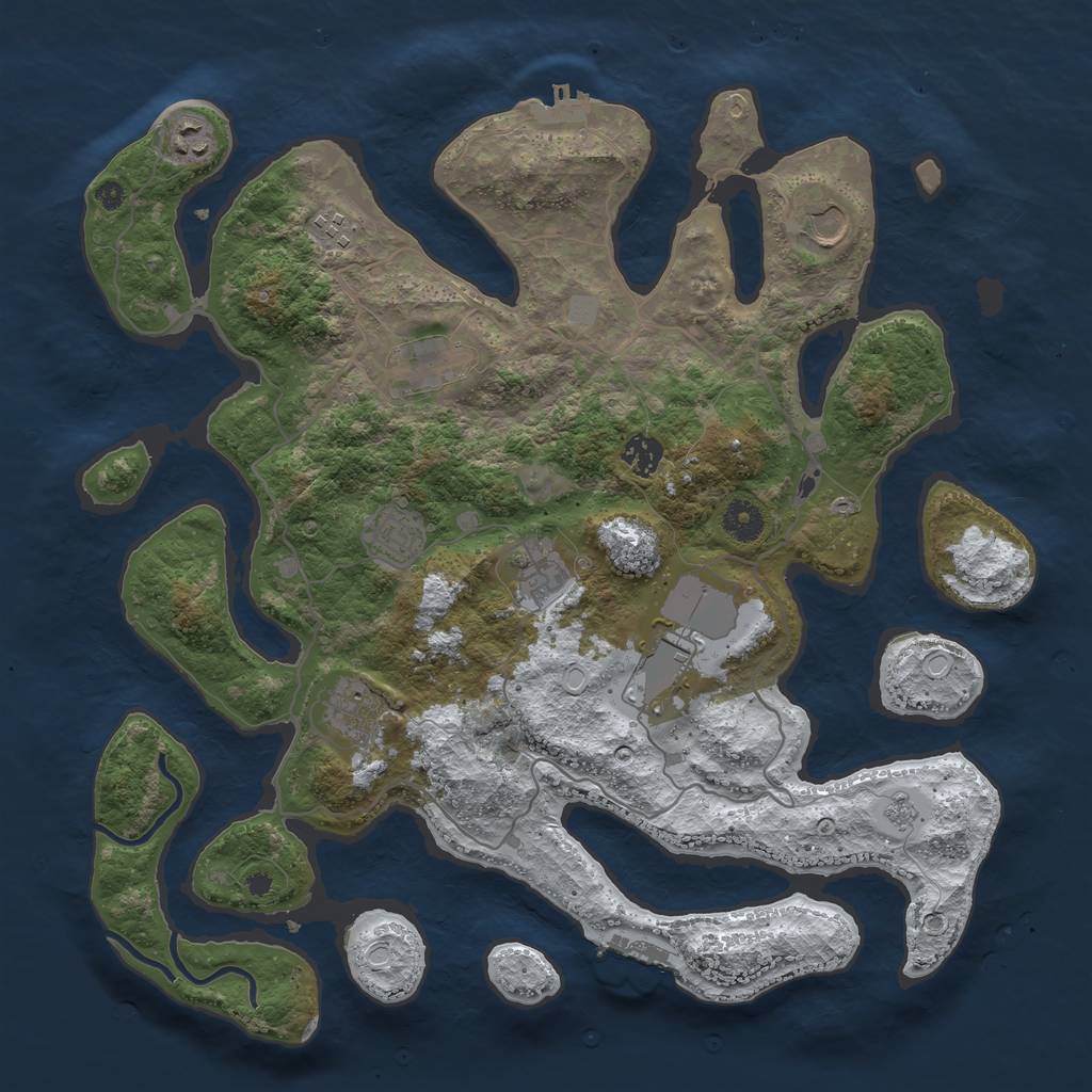 Rust Map: Procedural Map, Size: 4000, Seed: 2982076, 17 Monuments